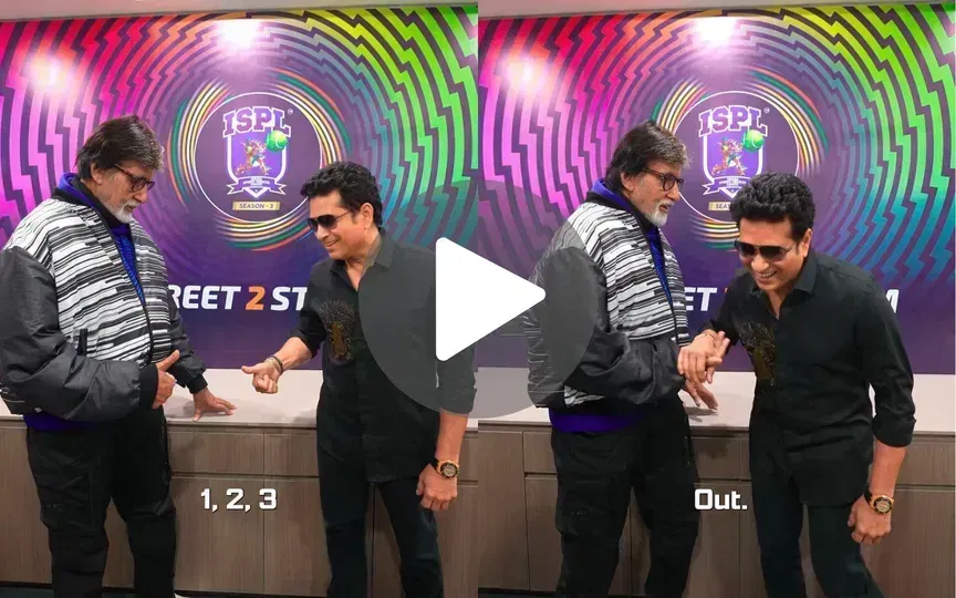 [Watch] Amitabh Bachchan and Sachin Tendulkar’s fun finger cricket moment wins the internet